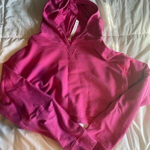 Lululemon hot pink cropped hoodie